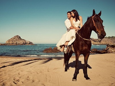 couple Horseback riding